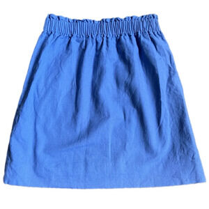 J. Crew Factory Pull-On Linen Cotton Blend Mini Skirt Blue Size 0